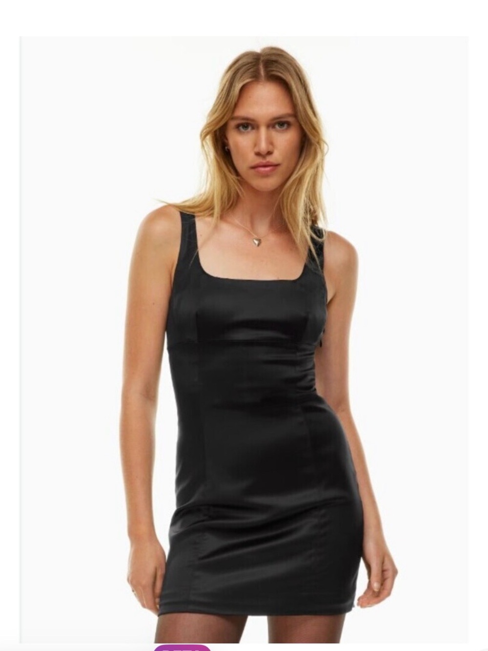 Aritzia Wilfred Black Satin Mini Dress - Size 8